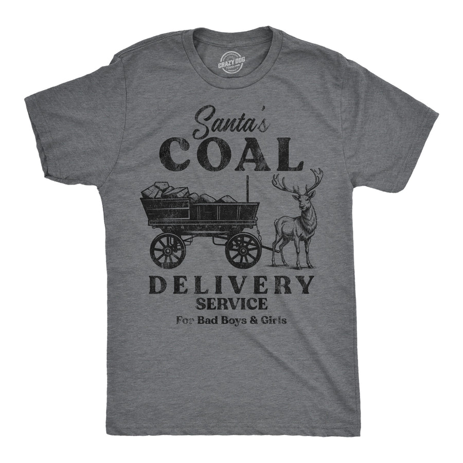 Funny Dark Heather Grey - Santas Coal Delivery Santas Coal Delivery Service Mens T Shirt Nerdy Christmas sarcastic Tee