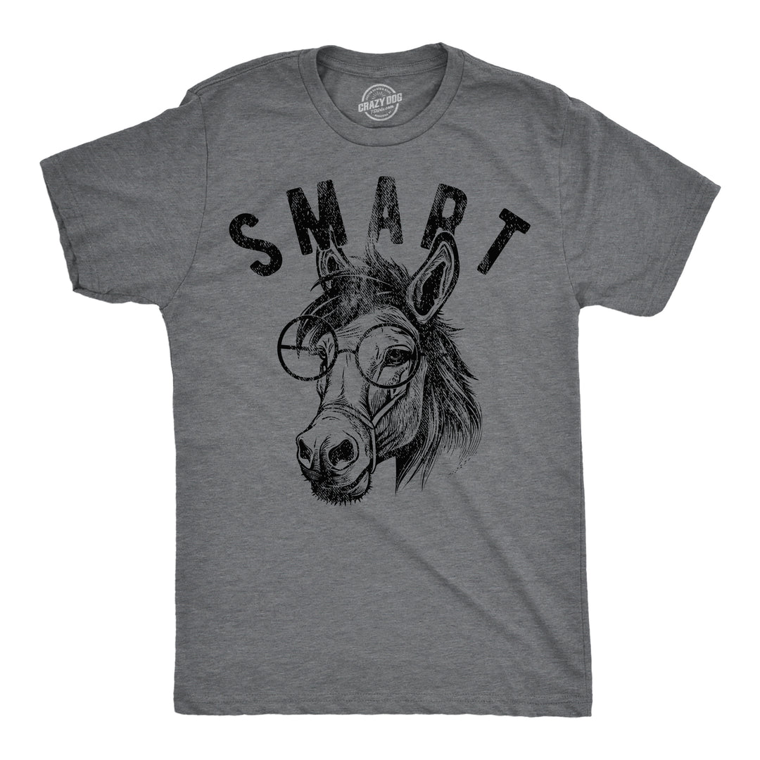 Funny Heather Black - Smart Ass Smart Ass Mens T Shirt Nerdy sarcastic animal Tee