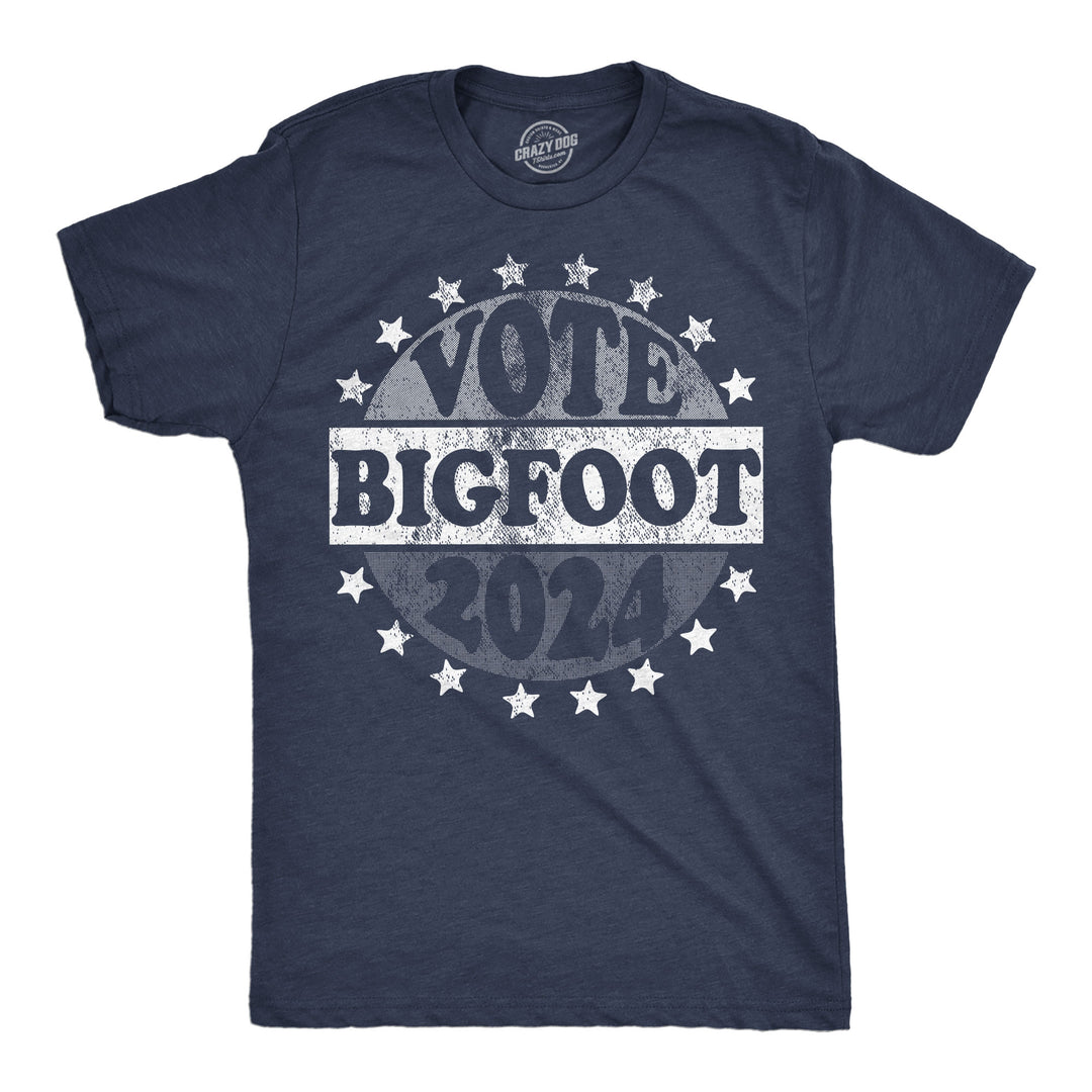 Funny Heather Navy - Vote Bigfoot 2024 Vote Bigfoot 2024 Mens T Shirt Nerdy political sarcastic Tee