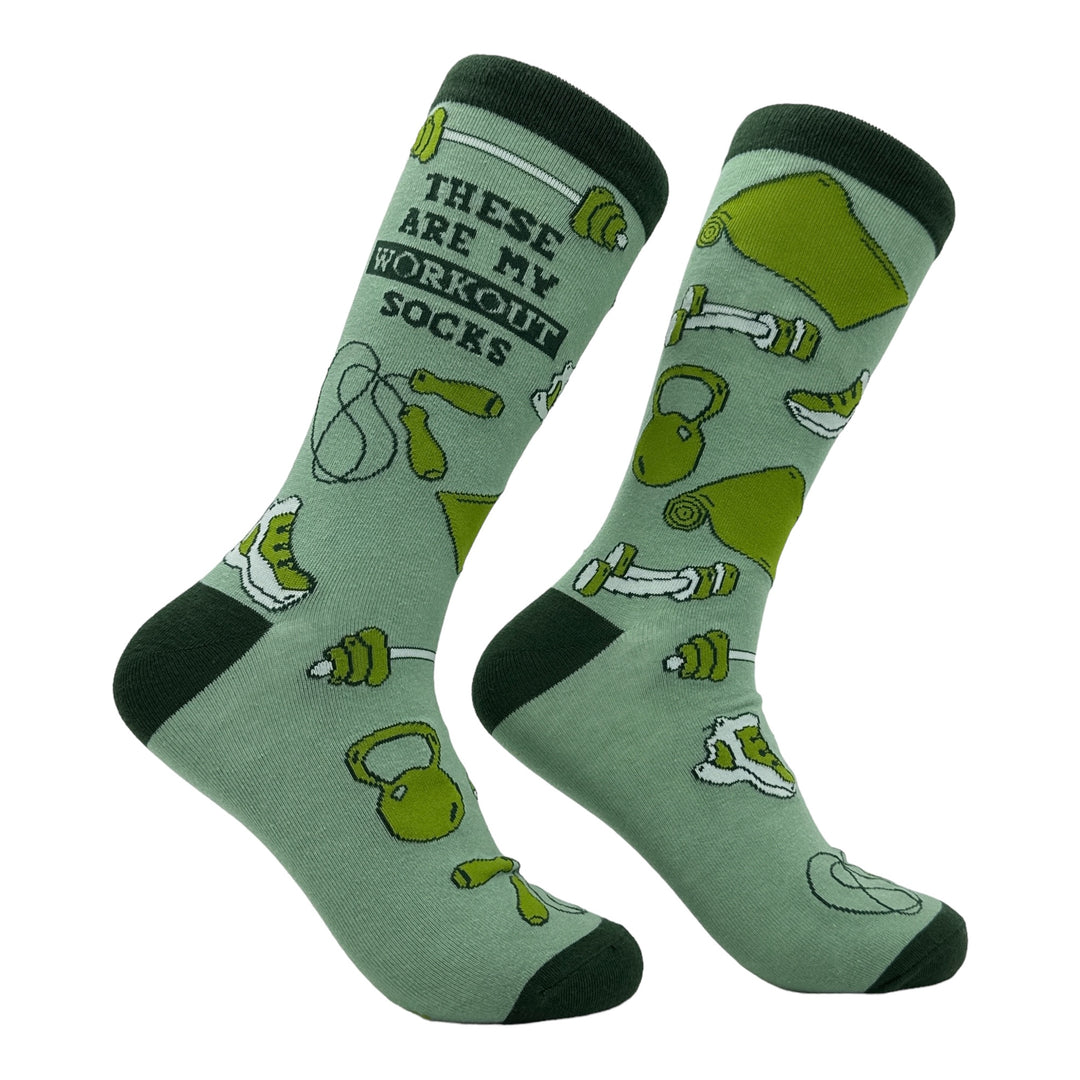 Funny Multi - These Are My Workout Socks Men's These Are My Workout Socks Sock Nerdy fitness sarcastic Tee