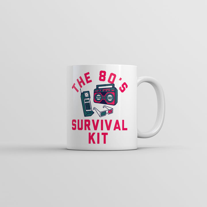 Funny White The 80s Survival Kit Coffee Mug Nerdy Retro sarcastic Tee