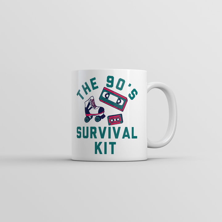 Funny White The 90s Survival Kit Coffee Mug Nerdy Retro sarcastic Tee