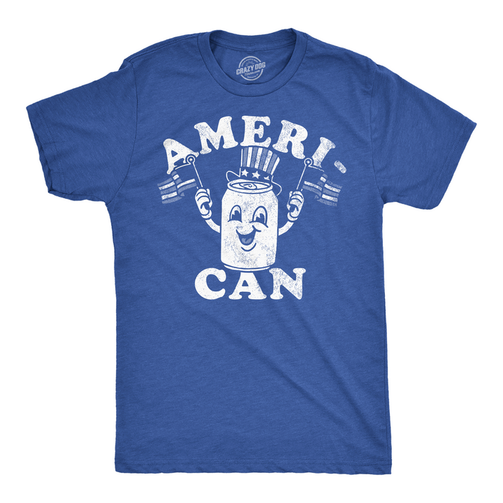 Funny Heather Royal - Ameri Can Ameri Can Mens T Shirt Nerdy Fourth Of July Beer Drinking Tee