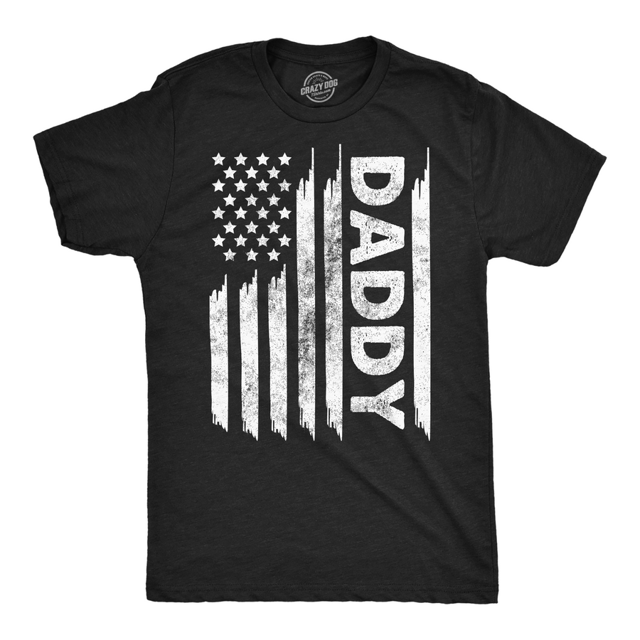 Funny Heather Black - American Flag Daddy American Flag Daddy Mens T Shirt Nerdy Fourth Of July Tee