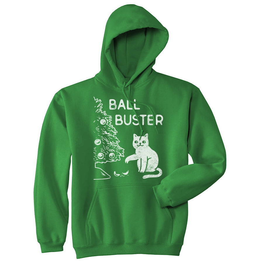 Funny Green - Ball Buster Ball Buster Hoodie Nerdy Christmas cat sarcastic Tee