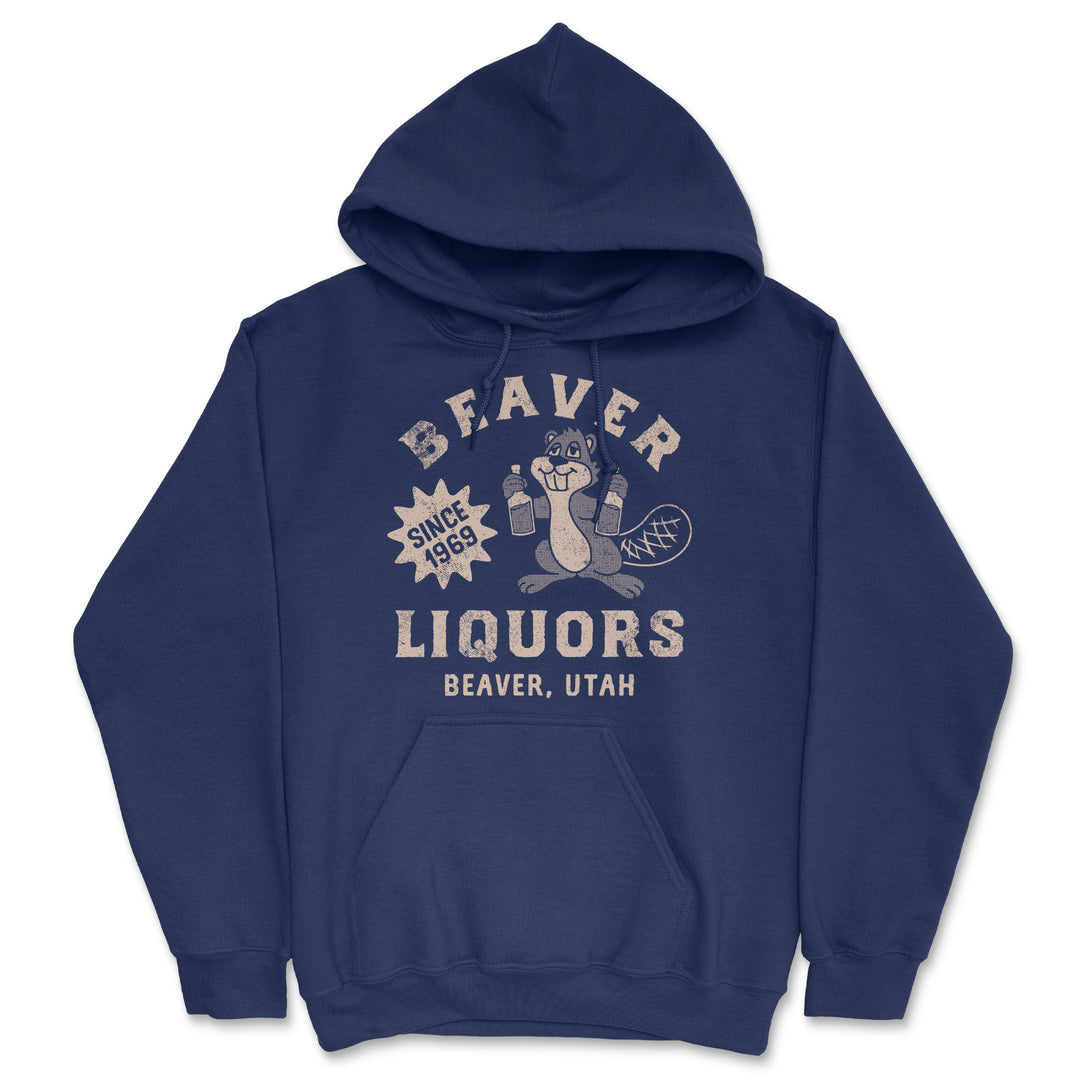 Funny Navy - Beaver Liquors Beaver Liquors Hoodie Nerdy Liquor Drinking Sarcastic Tee