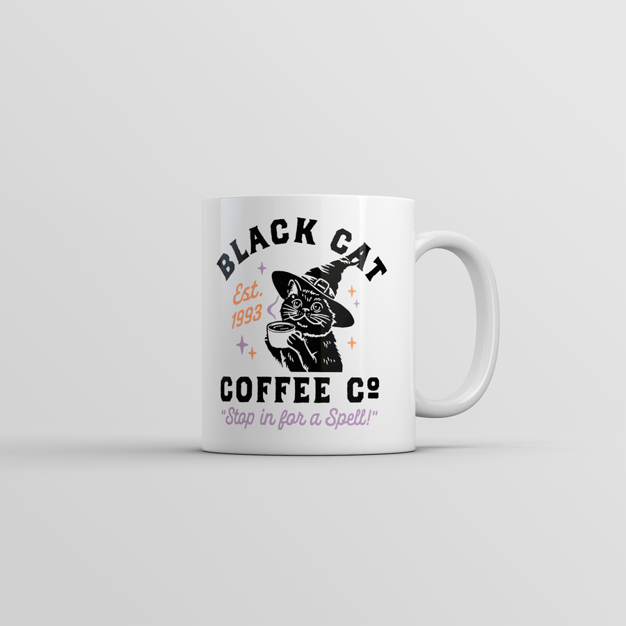 Funny White Black Cat Coffee Co Coffee Mug Nerdy Halloween Cat Coffee Tee