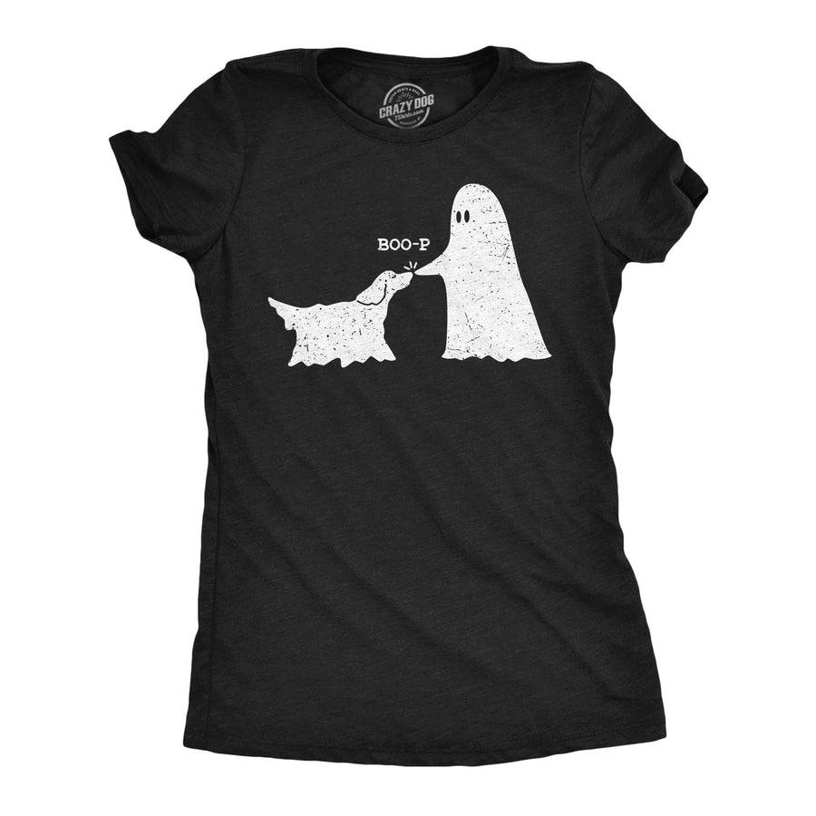 Funny Heather Black - Boop Boop Womens T Shirt Nerdy halloween Dog sarcastic Tee