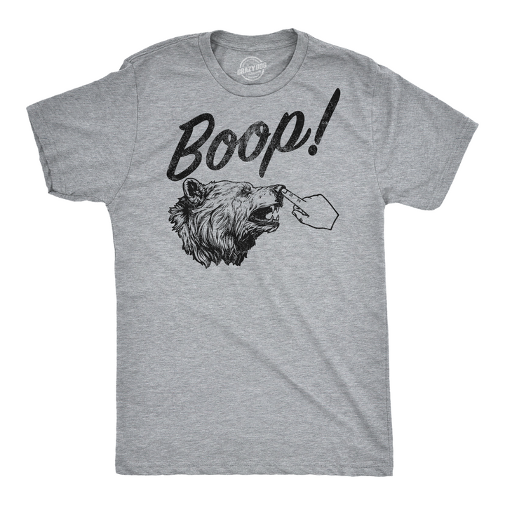 Funny Light Heather Grey - Boop Bear Boop Bear Mens T Shirt Nerdy animal sarcastic Tee