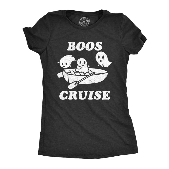 Funny Heather Black - Boos Cruise Boos Cruise Womens T Shirt Nerdy halloween sarcastic Tee