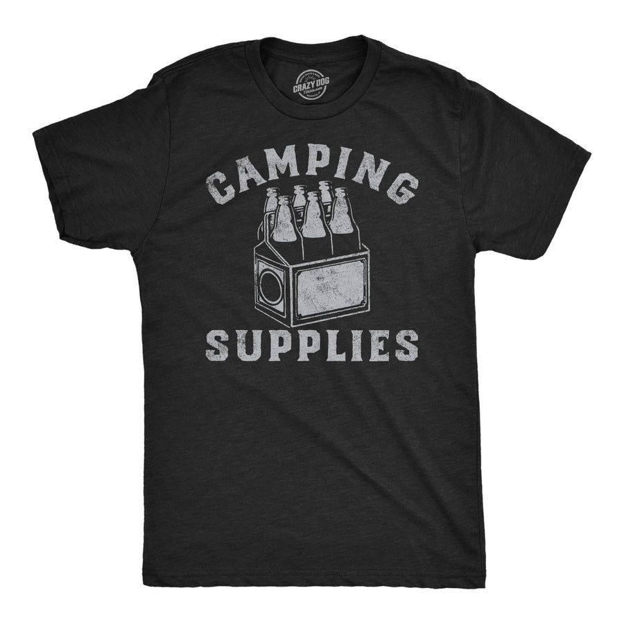 Funny Heather Black - Camping Supplies Camping Supplies Mens T Shirt Nerdy Camping Drinking Tee