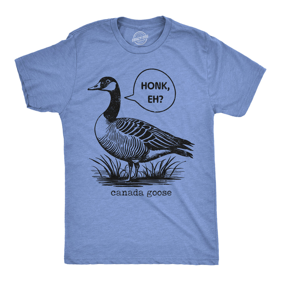 Funny Light Heather Blue - Honk Eh Honk Eh Canada Goose Mens T Shirt Nerdy animal sarcastic Tee