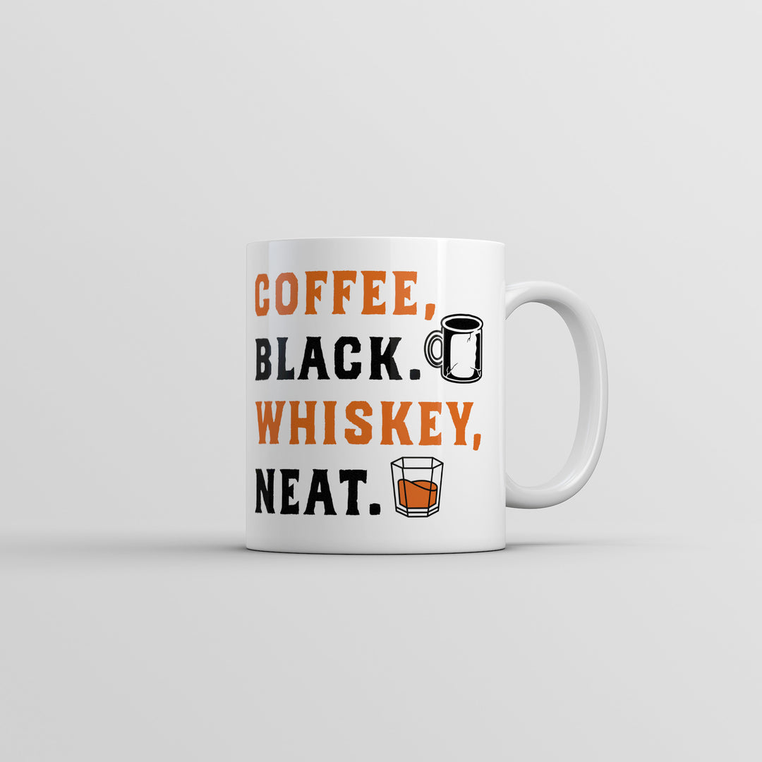 Funny White Coffee Black Whiskey Neat Coffee Mug Nerdy Coffee Liquor Tee