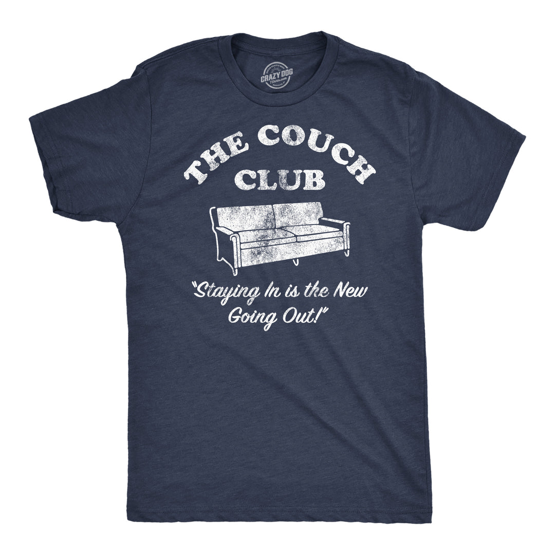 Funny Heather Navy - The Couch Club The Couch Club Mens T Shirt Nerdy sarcastic introvert Tee