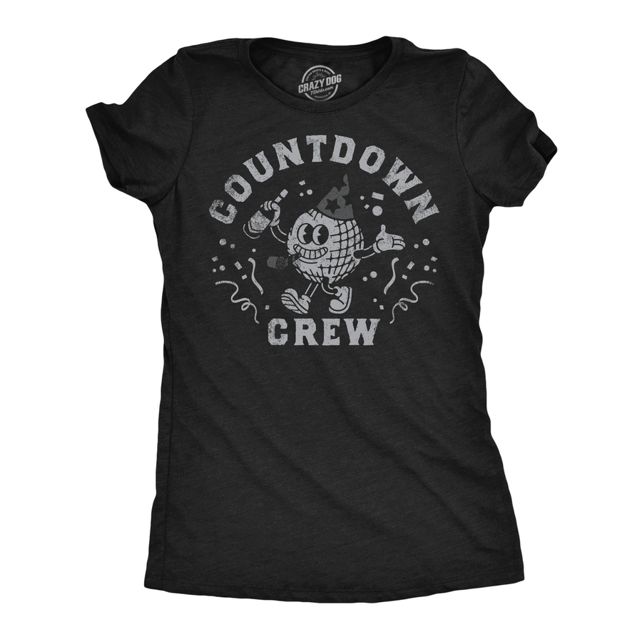 Funny Heather Black - Countdown Crew Countdown Crew Womens T Shirt Nerdy New Years sarcastic Tee