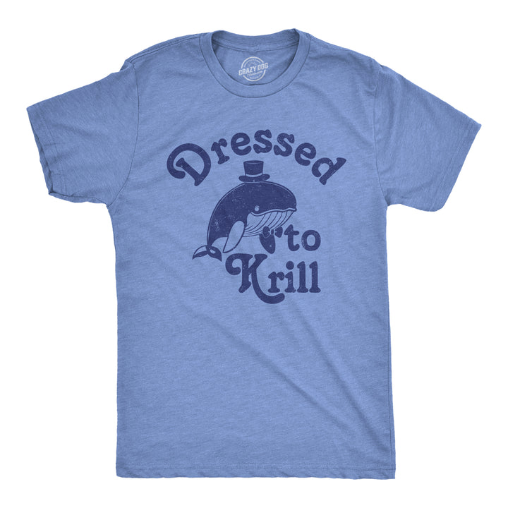 Funny Light Heather Blue - Dressed To Krill Dressed To Krill Mens T Shirt Nerdy animal sarcastic Tee