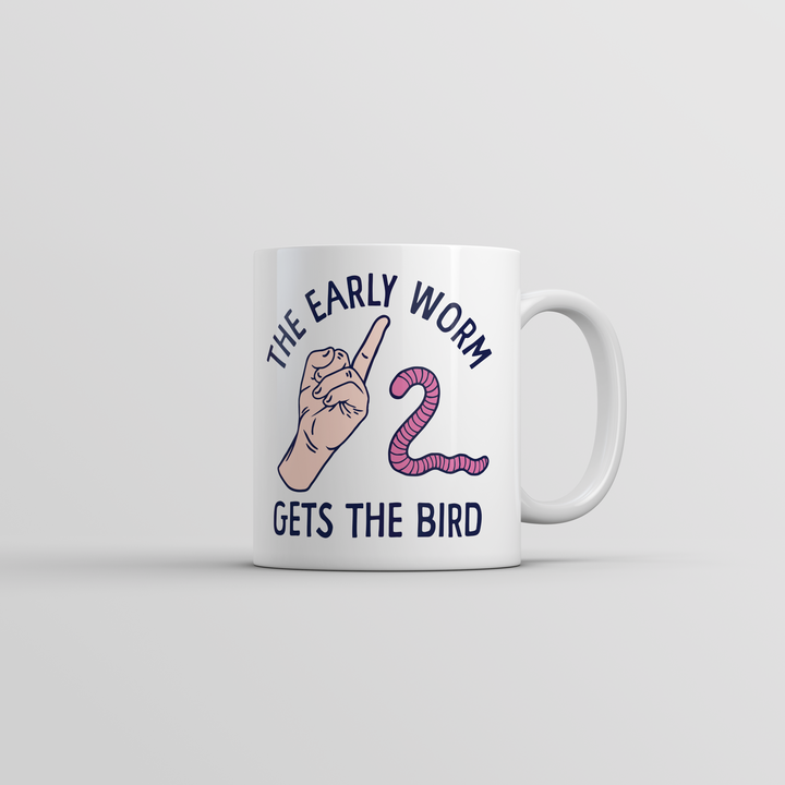 Funny White The Early Worm Gets The Bird Coffee Mug Nerdy animal sarcastic Tee