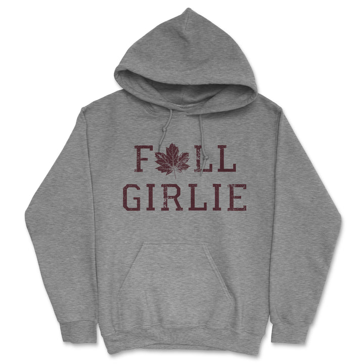 Funny Dark Heather Grey - Fall Girlie Fall Girlie Hoodie Nerdy sarcastic Tee