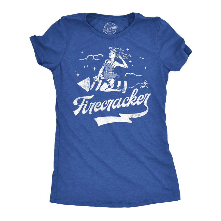 Funny Heather Royal - Firecracker Firecracker Womens T Shirt Nerdy Fourth Of July sarcastic Tee