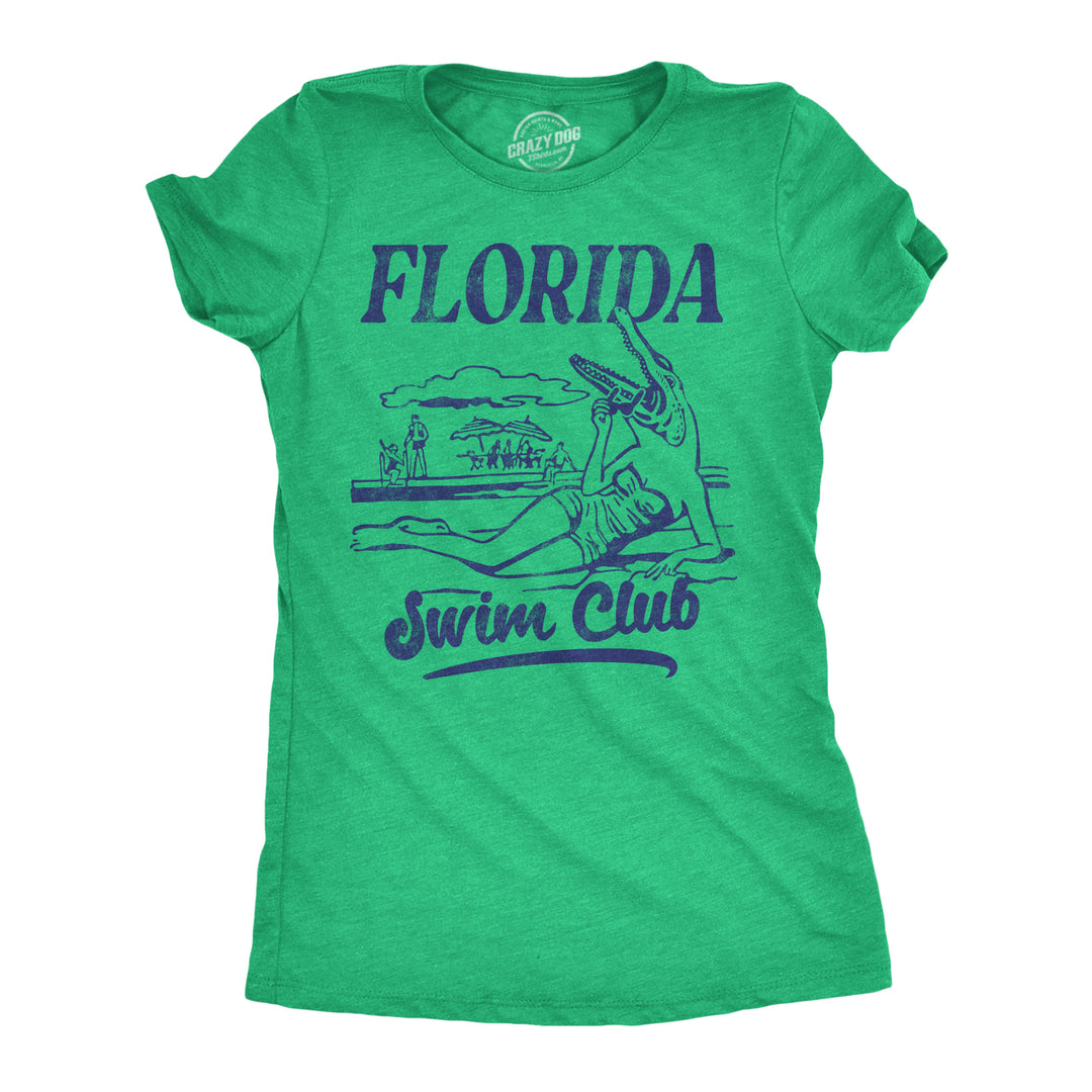 Funny Heather Green - Florida Swim Club Florida Swim Club Womens T Shirt Nerdy animal sarcastic Tee