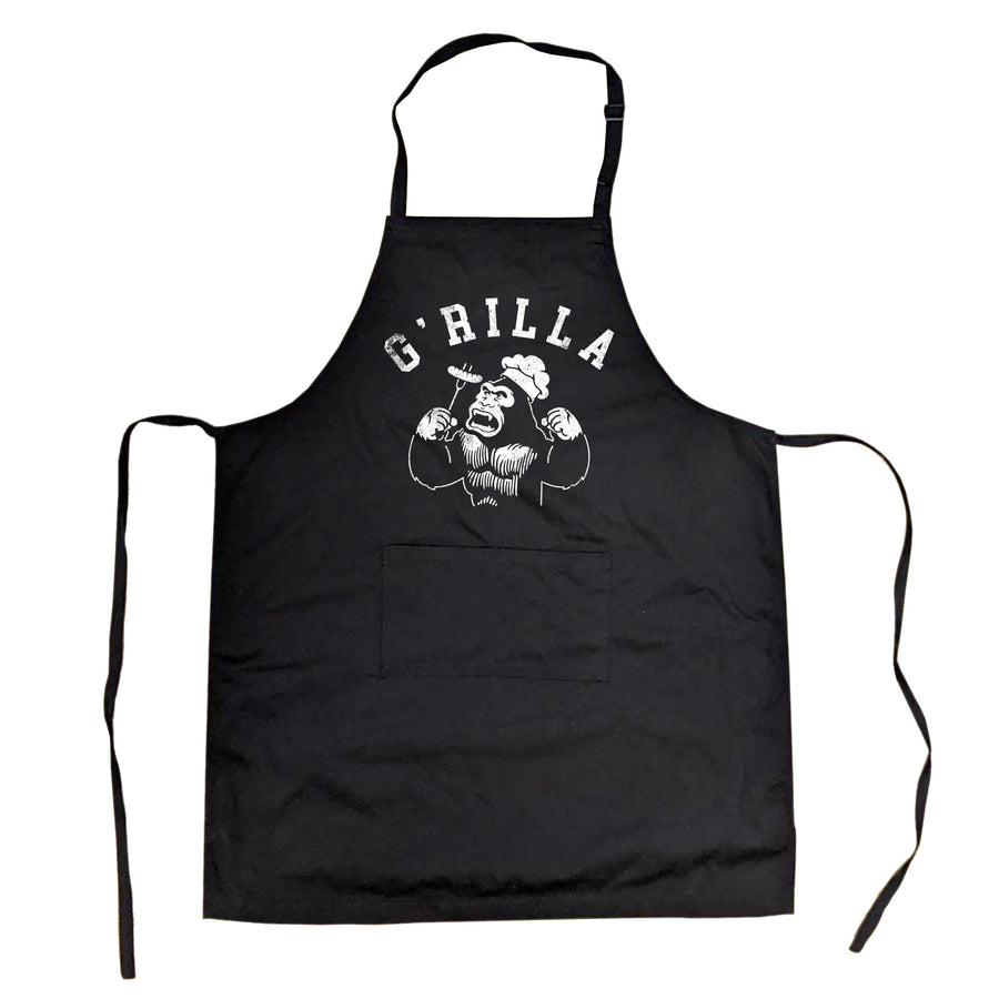 Funny Grilla Apron Nerdy animal Food sarcastic Tee