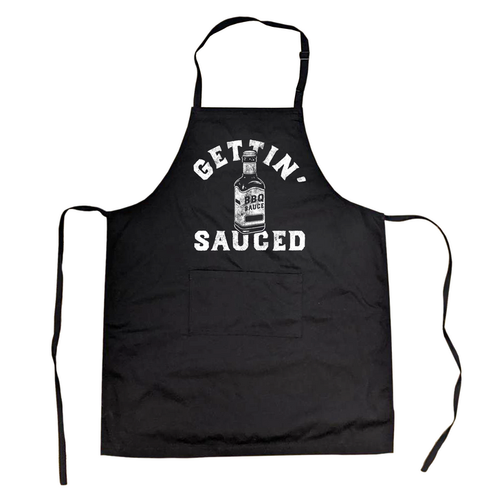 Funny Black - Getting Sauced Getting Sauced Apron Nerdy Food sarcastic Tee