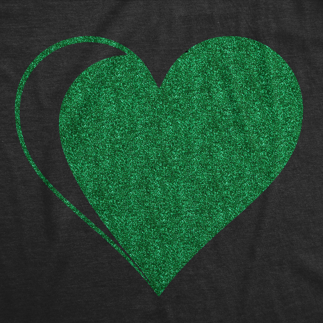 Green Glitter Heart Women's T Shirt