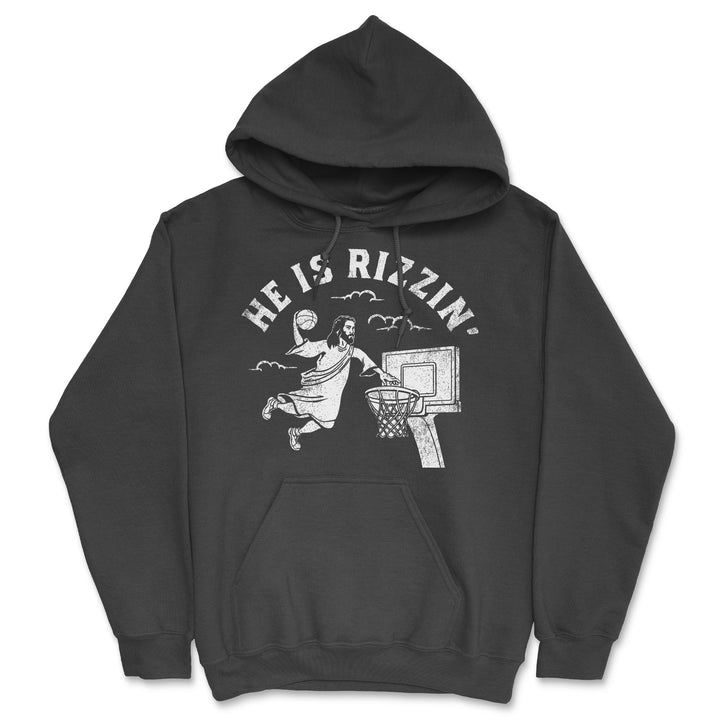 Funny Black - He Is Rizzin He Is Rizzin Hoodie Nerdy Religion sarcastic Tee