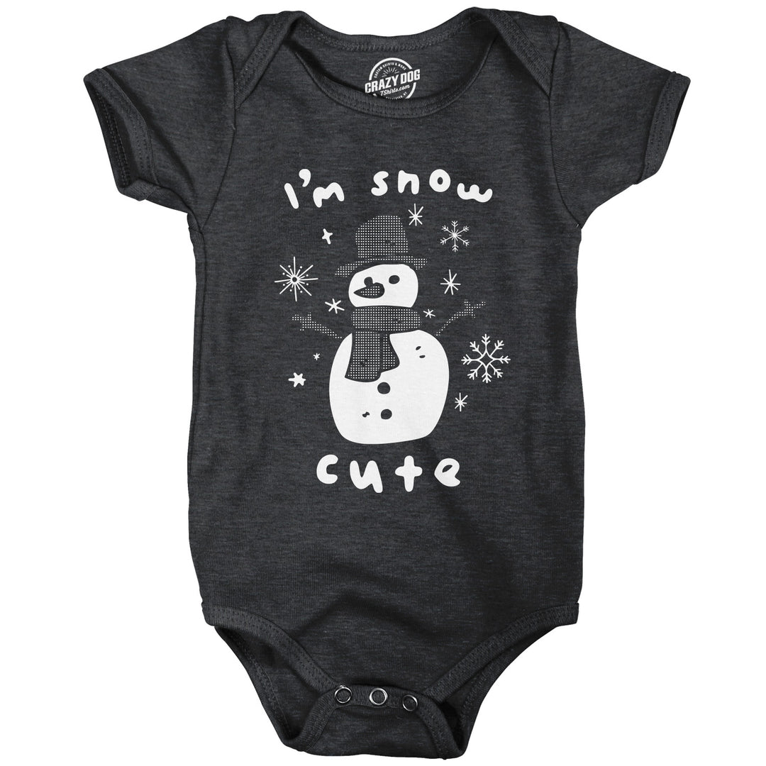 Funny Heather Black - Im Snow Cute Im Snow Cute Onesie Nerdy sarcastic Tee