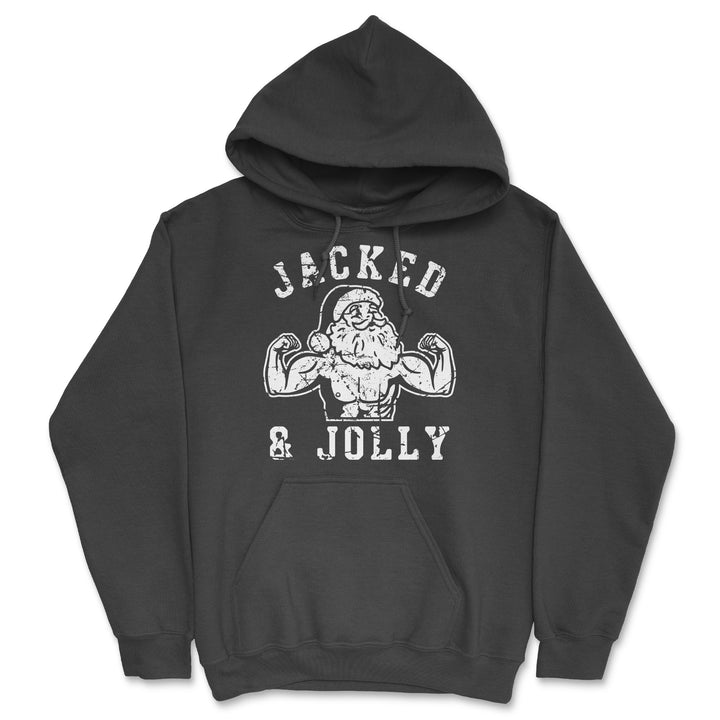 Funny Black - Jacked And Jolly Jacked And Jolly Hoodie Nerdy Christmas fitness sarcastic Tee