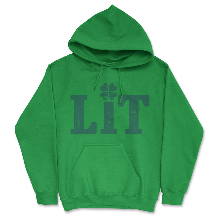 Funny Green - Lit Shamrock Lit Shamrock Hoodie Nerdy Saint Patrick's Day Drinking Tee