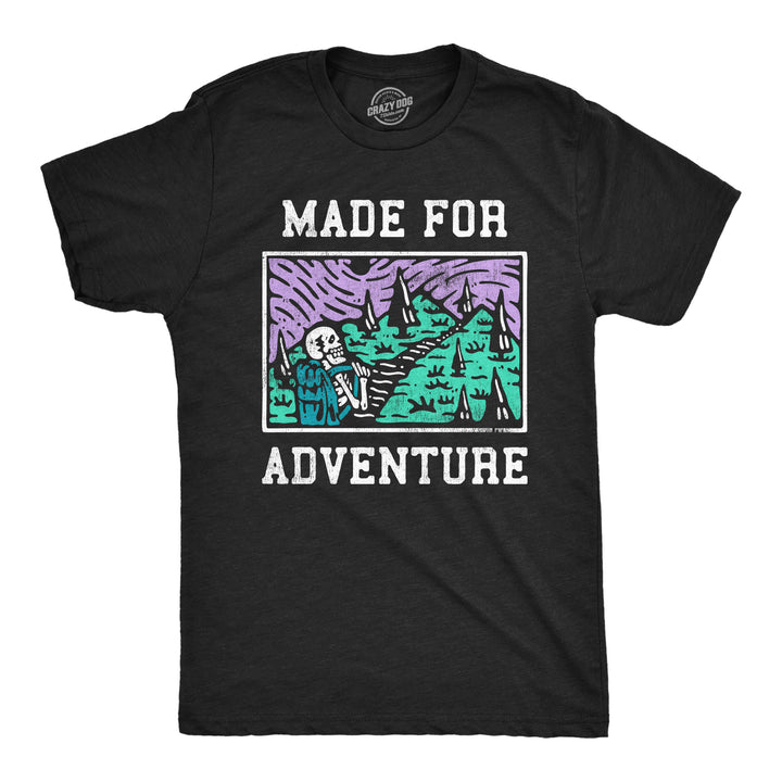 Funny Heather Black - Made For Adventure Made For Adventure Mens T Shirt Nerdy Camping Tee