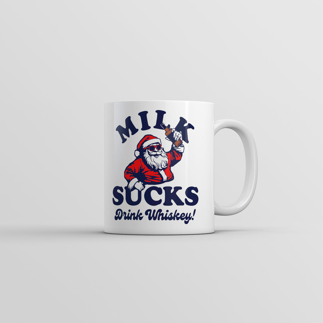 Funny White Milk Sucks Drink Whiskey Coffee Mug Nerdy Christmas drinking sarcastic Tee