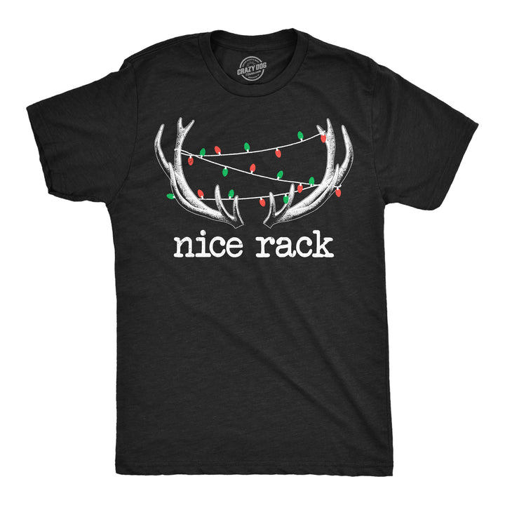 Funny Heather Black - Nice Rack Nice Rack Mens T Shirt Nerdy Christmas sarcastic Tee