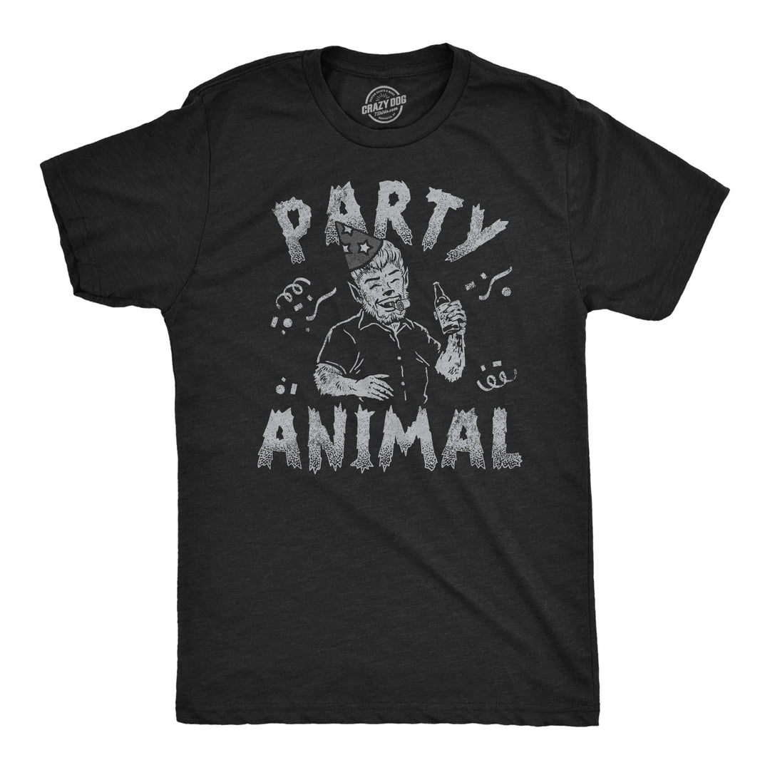 Funny Heather Black  - Party Animal Party Animal Mens T Shirt Nerdy Halloween Drinking sarcastic Tee