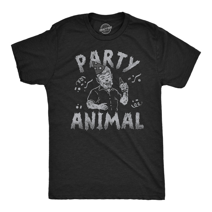 Funny Heather Black  - Party Animal Party Animal Mens T Shirt Nerdy Halloween Drinking sarcastic Tee