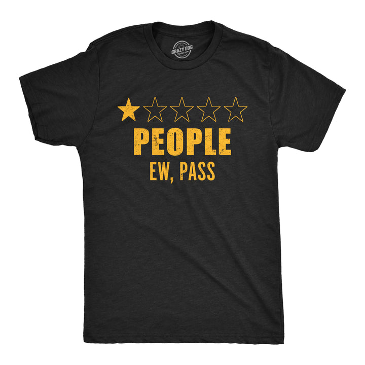 Funny Heather Black - One Star People People One Star Rating Mens T Shirt Nerdy Introvert Tee