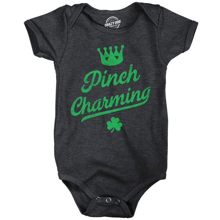 Funny Heather Black - Pinch Charming Pinch Charming Onesie Nerdy Saint Patrick's Day Sarcastic Tee