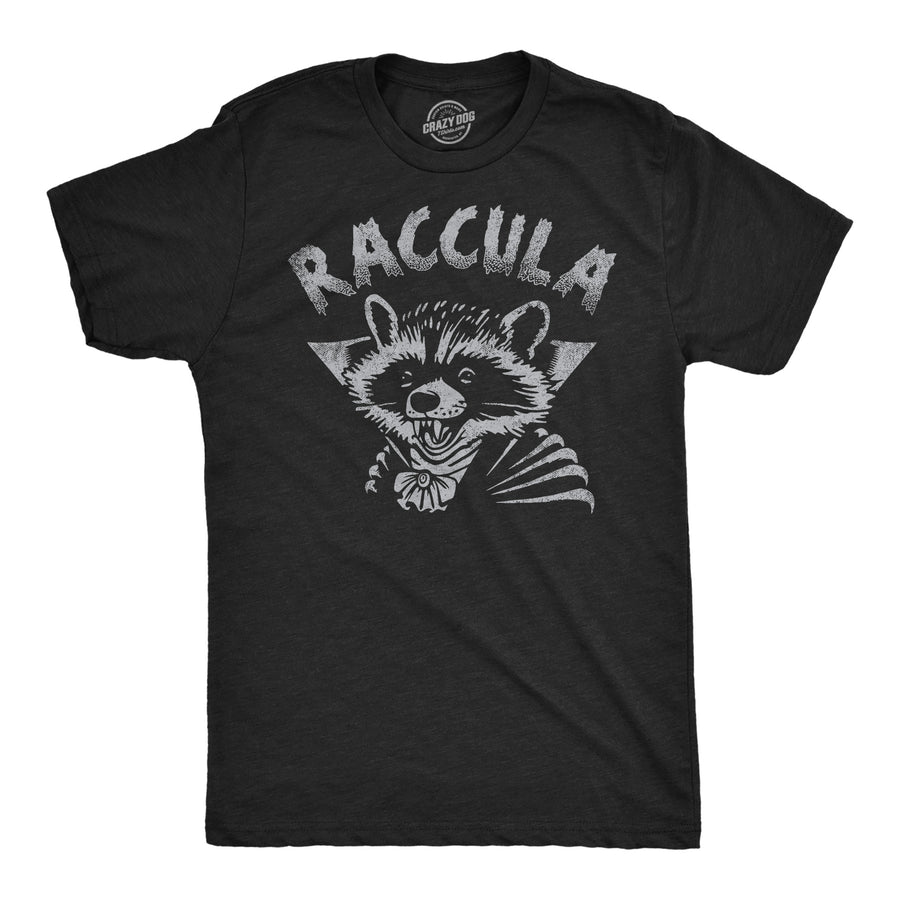 Funny Heather Black - Raccula Raccula Mens T Shirt Nerdy Halloween animal sarcastic Tee