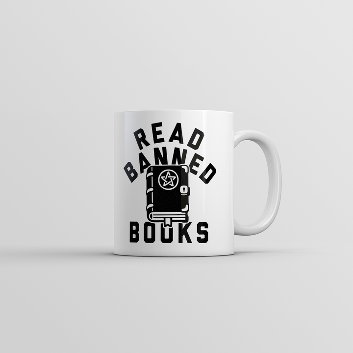 Funny White Read Banned Books Coffee Mug Nerdy sarcastic Tee