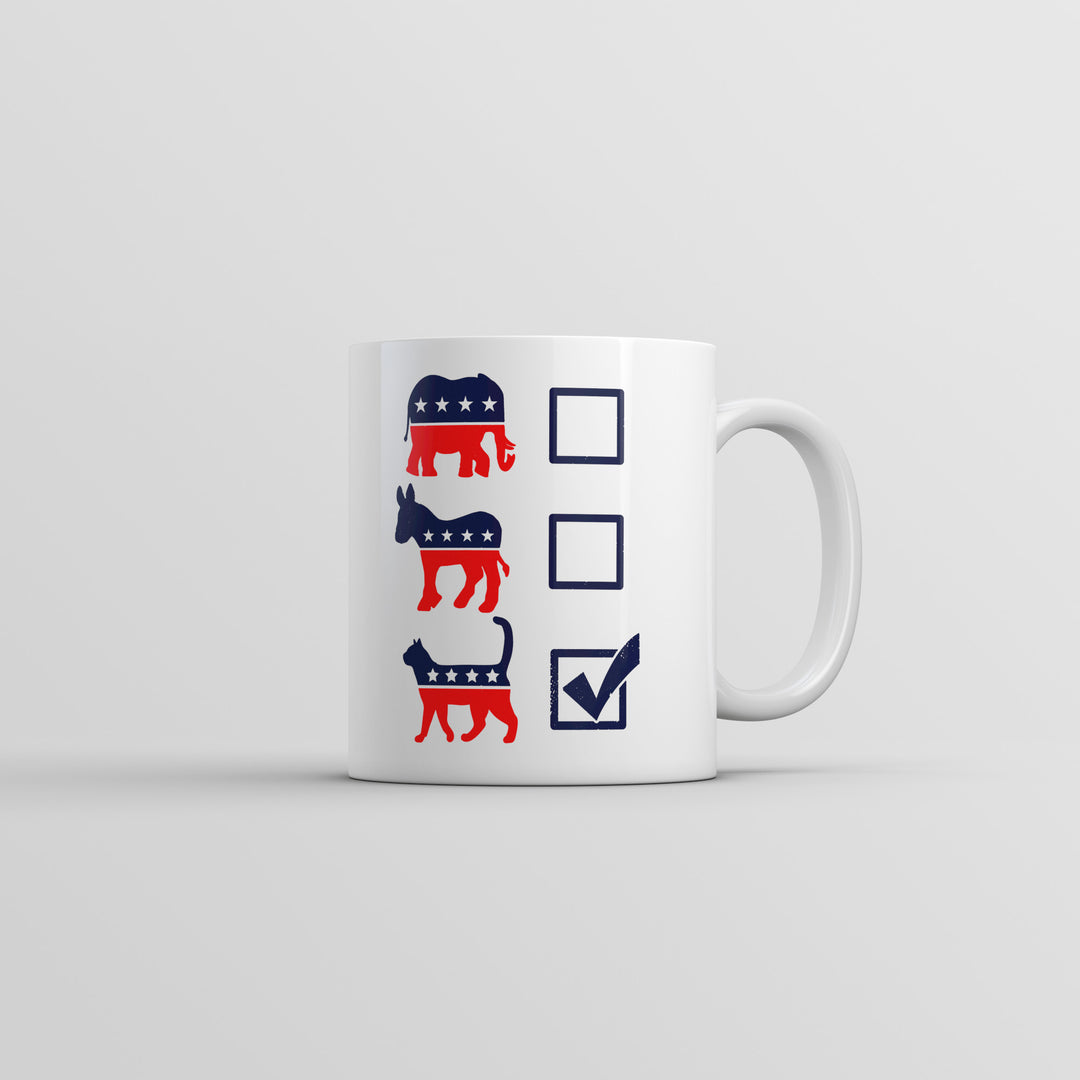 Funny White Voting Ballot Cat Coffee Mug Nerdy cat sarcastic Political Tee