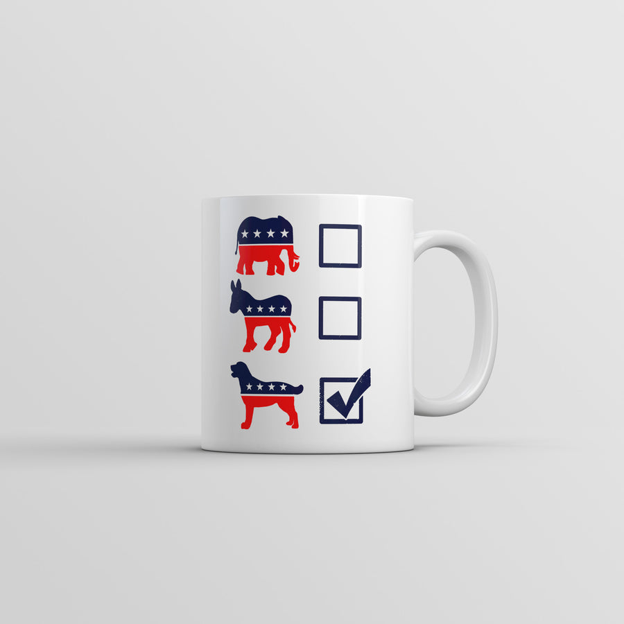 Funny White Voting Ballot Dog Coffee Mug Nerdy dog sarcastic Political Tee