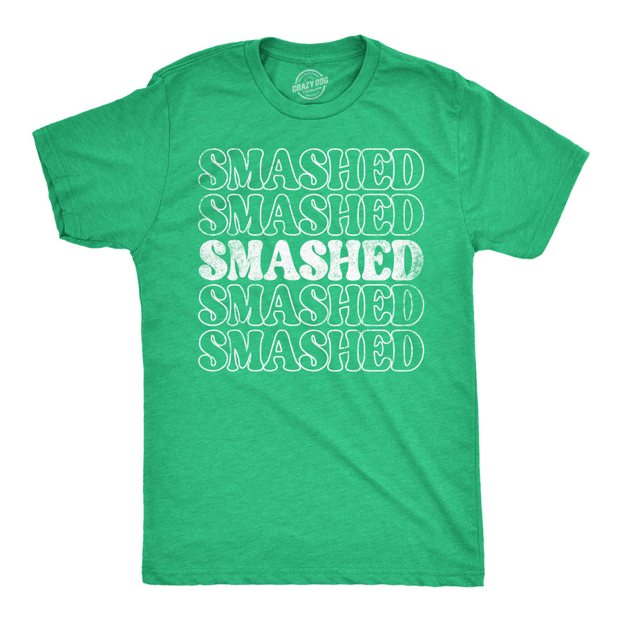 Funny Heather Green - Retro Smashed Retro Smashed Mens T Shirt Nerdy Saint Patrick's Day Drinking Tee