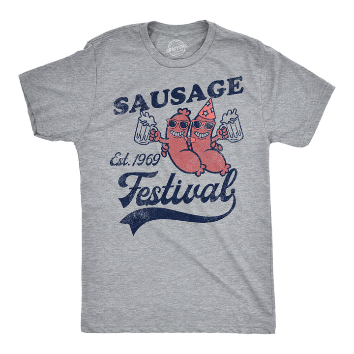 Funny Light Heather Grey - Sausage Festival Sausage Festival Mens T Shirt Nerdy food sarcastic Tee