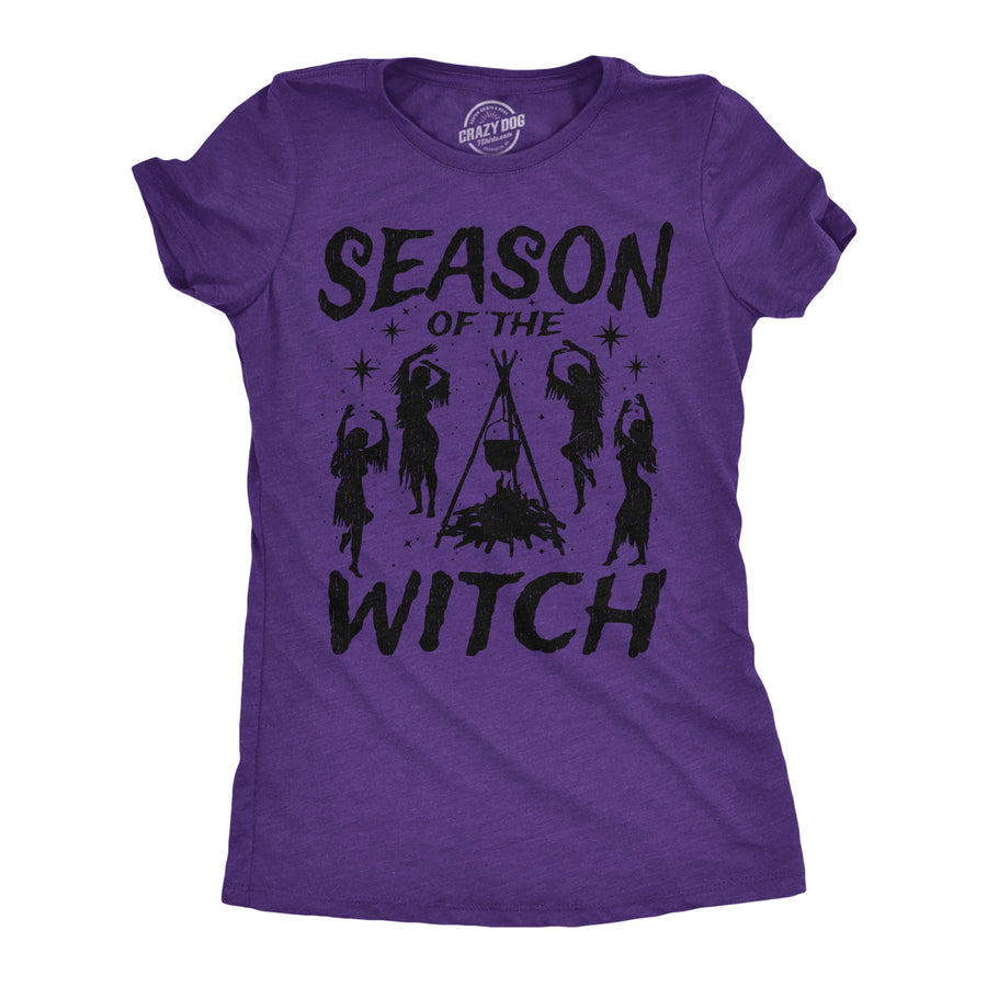 Funny Heather Purple - Season Of The Witch Season Of The Witch Womens T Shirt Nerdy Halloween Tee