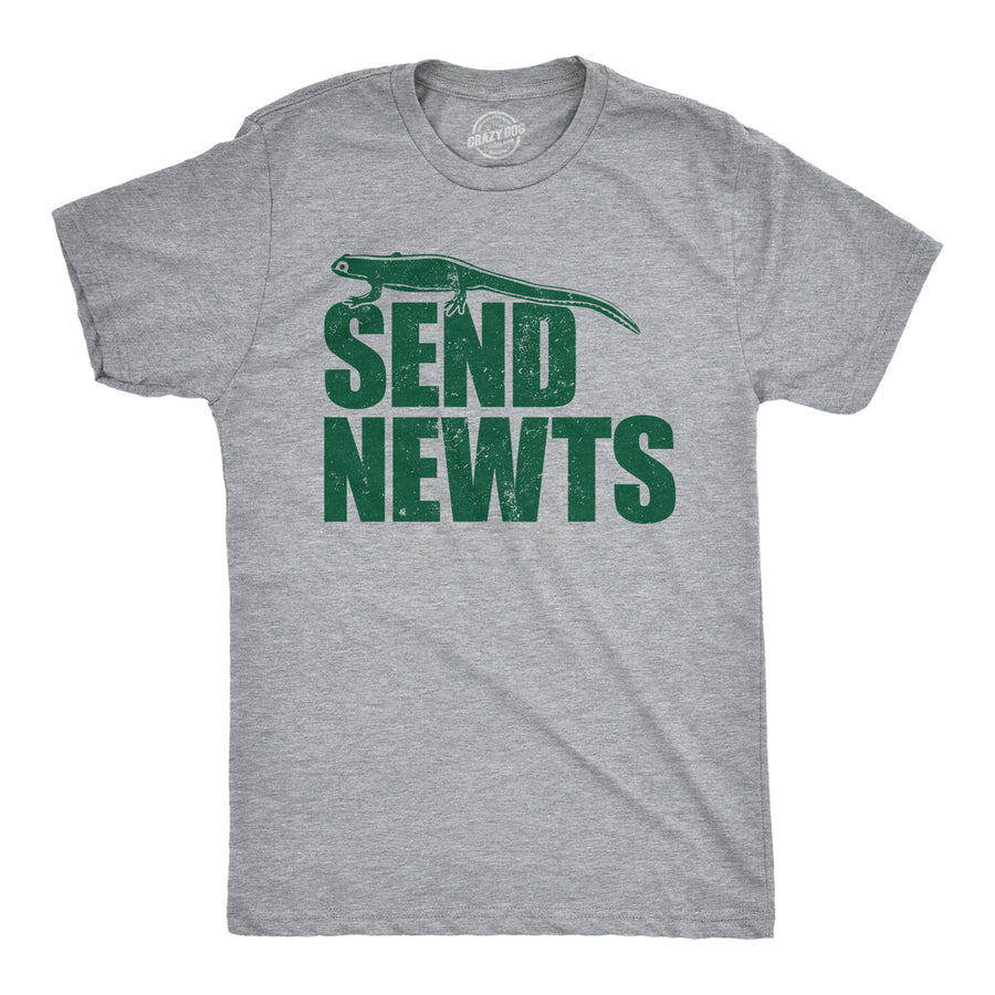 Funny Light Heather Grey - Send Newts Send Newts Mens T Shirt Nerdy animal sarcastic Tee