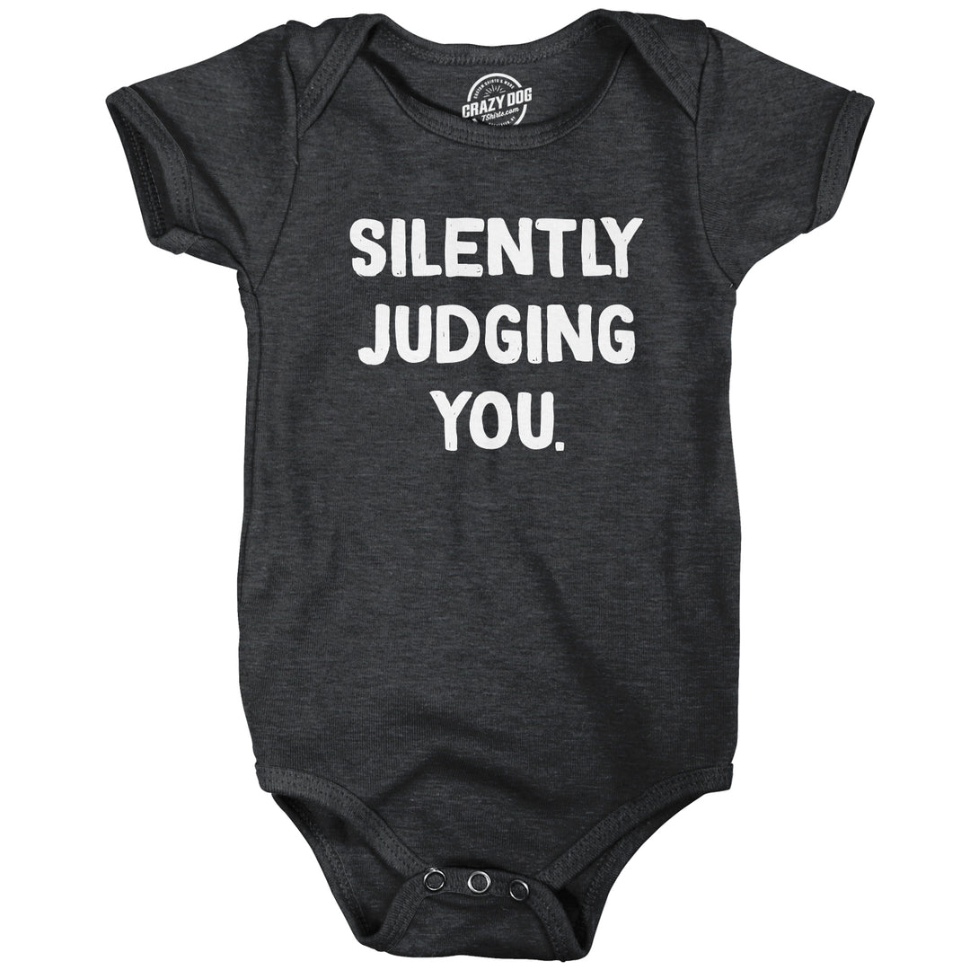 Funny Heather Black - Silently Judging You Silently Judging You Onesie Nerdy sarcastic Tee