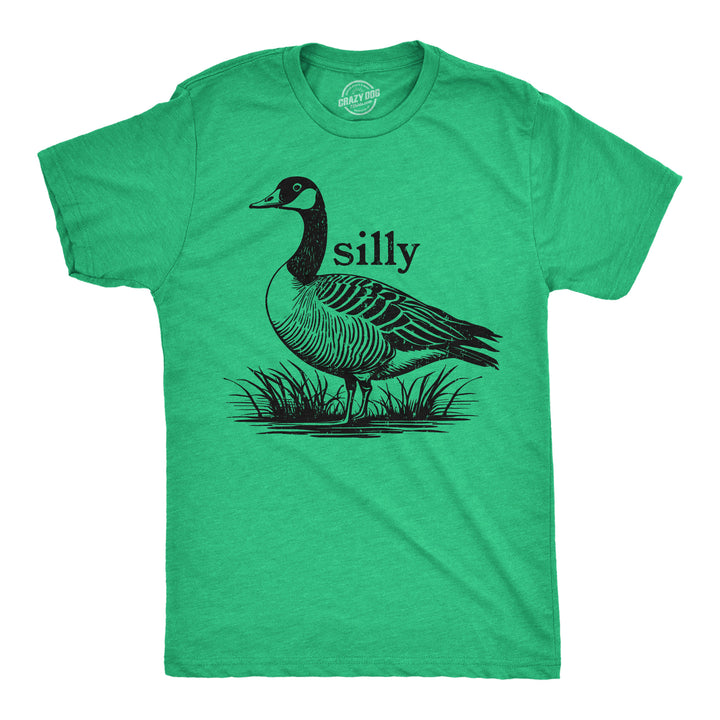 Funny Heather Green - Silly Goose Silly Goose Mens T Shirt Nerdy animal sarcastic Tee