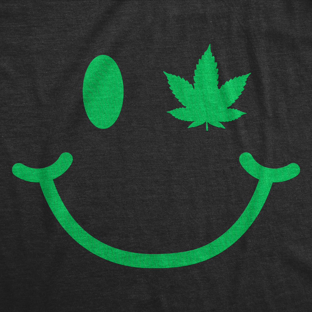 Pot Leaf Eye Smiling Face Men's T Shirt