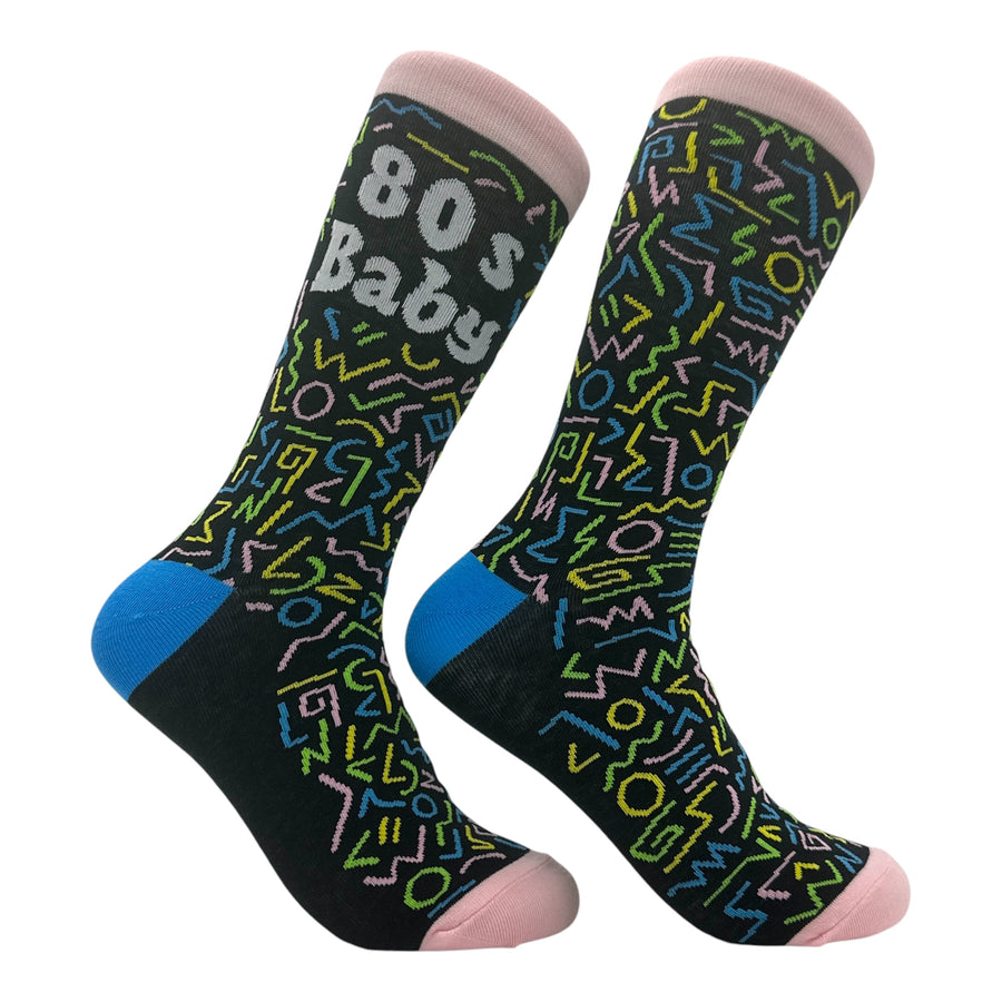 Funny Multi - 80s Baby 80s Baby Sock Nerdy Retro Sarcastic Tee